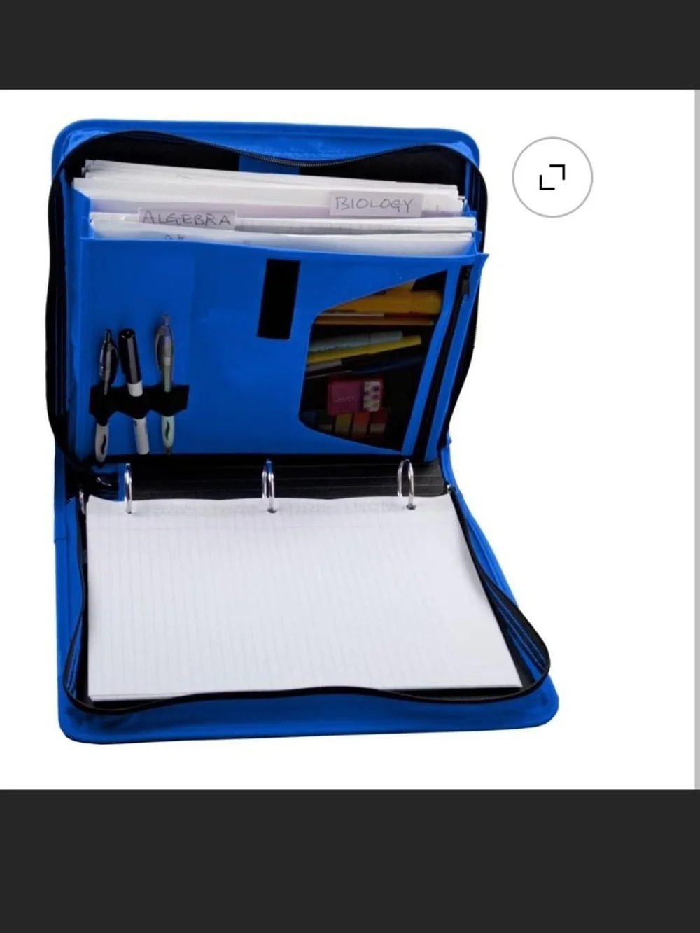 Five Star Blue and Black Zipper Binder - Durable Organizer